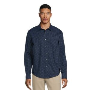 George Men's Long  Sleeve Poplin Button-Up Shirt
